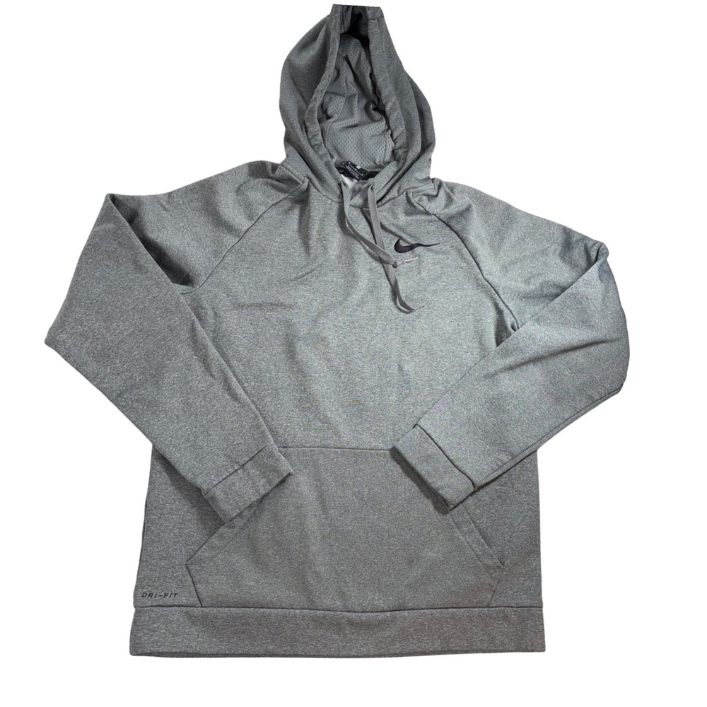 Nike Dri Fit Gray Pullover Hoodie Sweatshirt Athleisure Activewear Size M‎